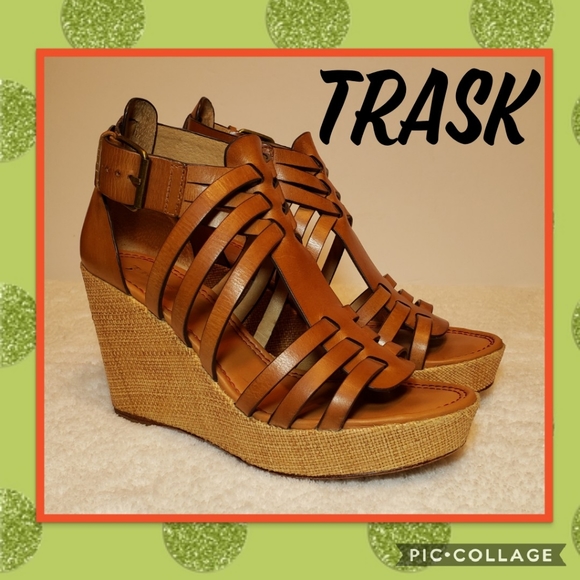 Trask Shoes - Trask Platform Leather Wedges Size 9